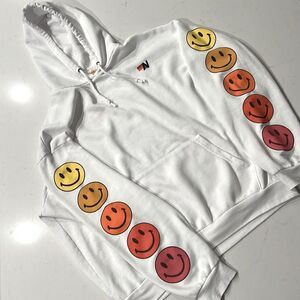 Aviator Nation Pullover Hoodie in WHITE - EMOJI women’s Large NWOT